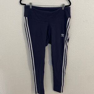 NWT- ADIDAS-three stripe fitted tight- mid rise-full length- Shadow blue-Size 1X